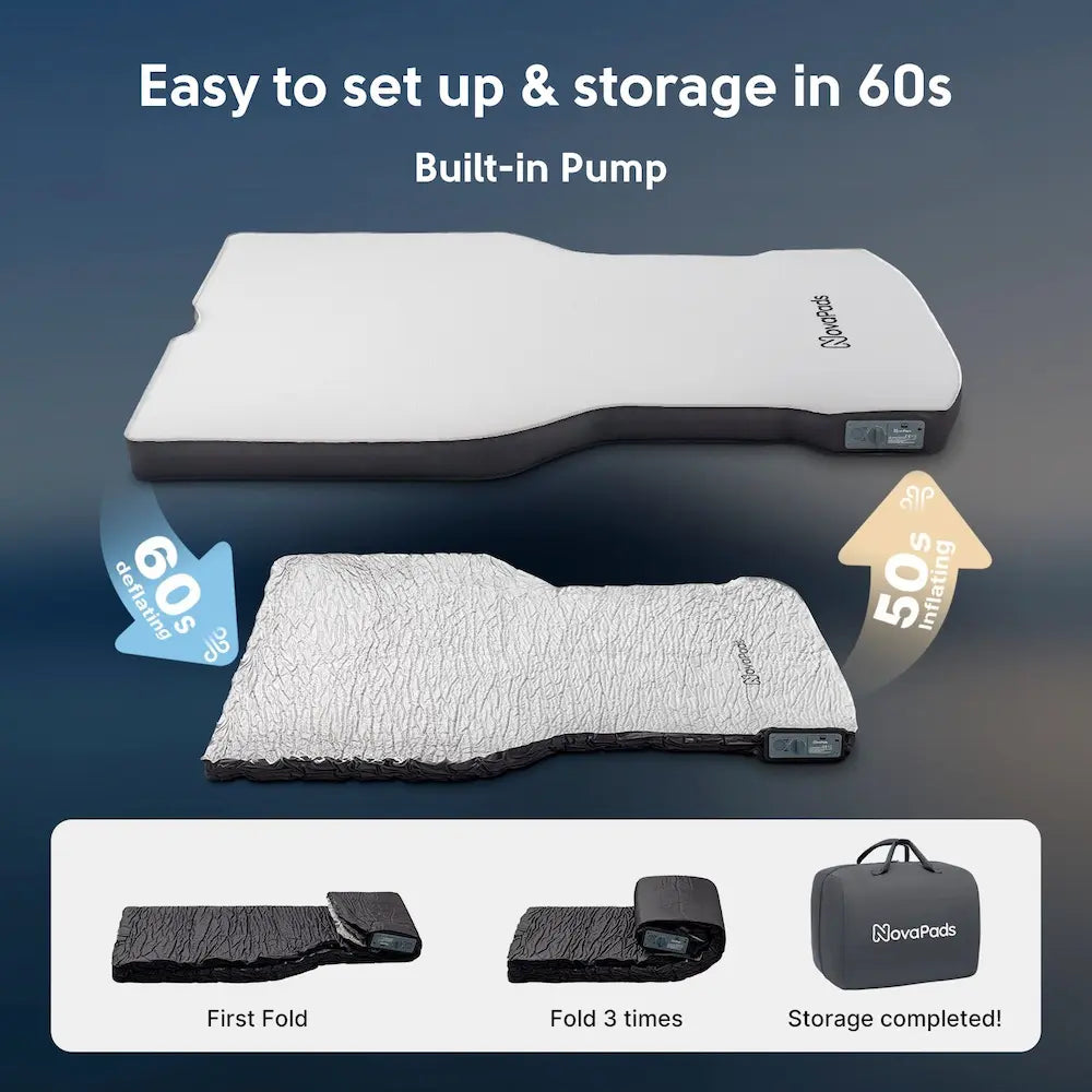 NovaPads Tesla Model Y Mattress Pro Camping Mattress for Model Y X Juniper Tesla Bed Built-in Pump Easy to set up storage in 60s