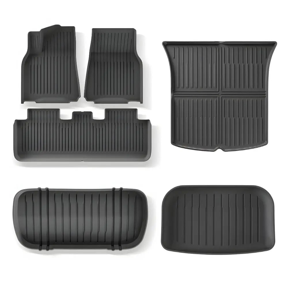 Tesla Model Y All Weather TPE Floor Mats 2025 2026 Model Y Juniper Waterproof Anti-Slip Mats Set